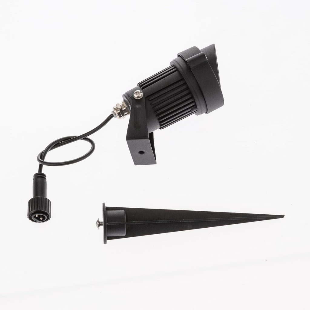LED solcelle jordspydlampe Malida 3-sett svart aluminium lys i mørket