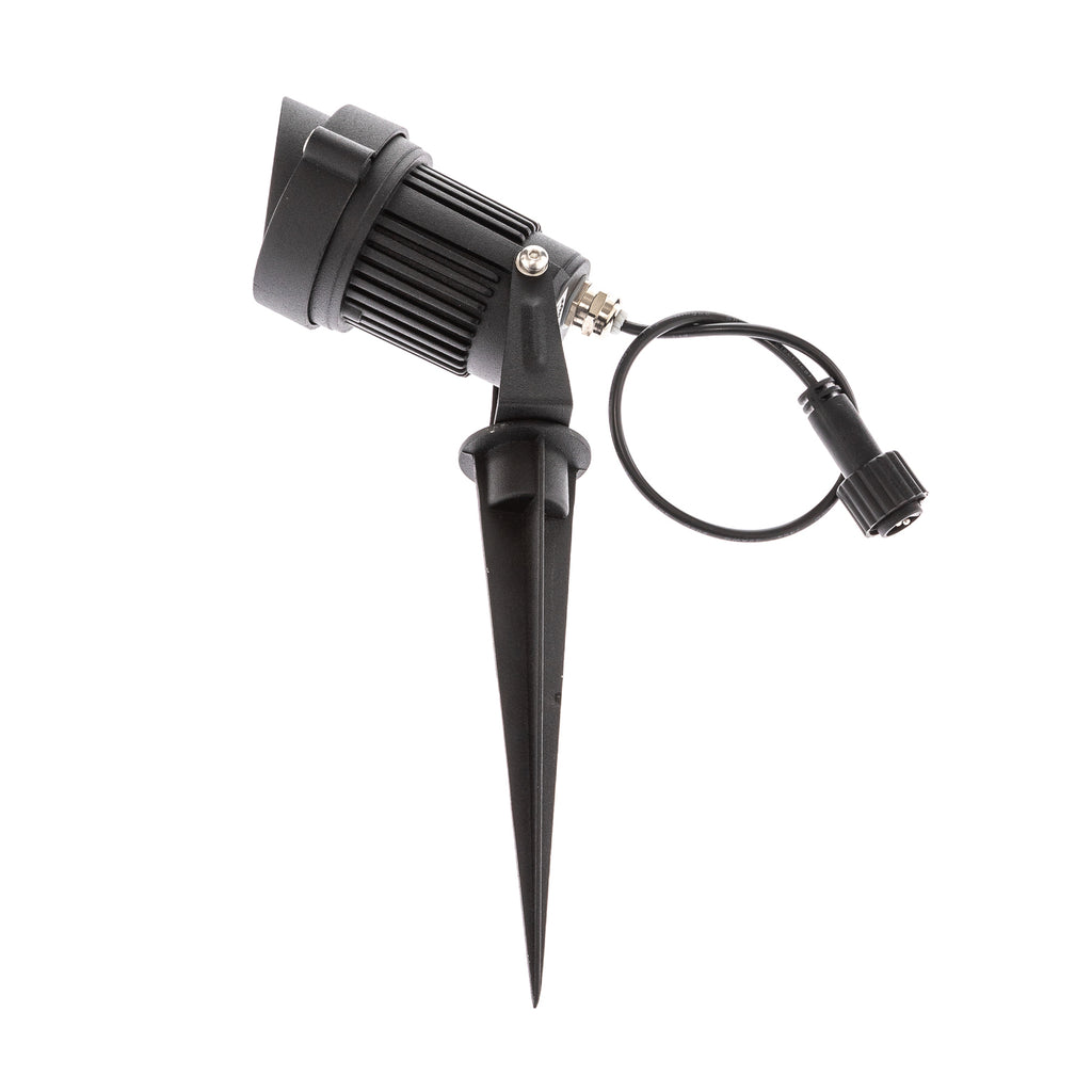 LED solcelle jordspydlampe Malida 3-sett svart aluminium montert i hage
