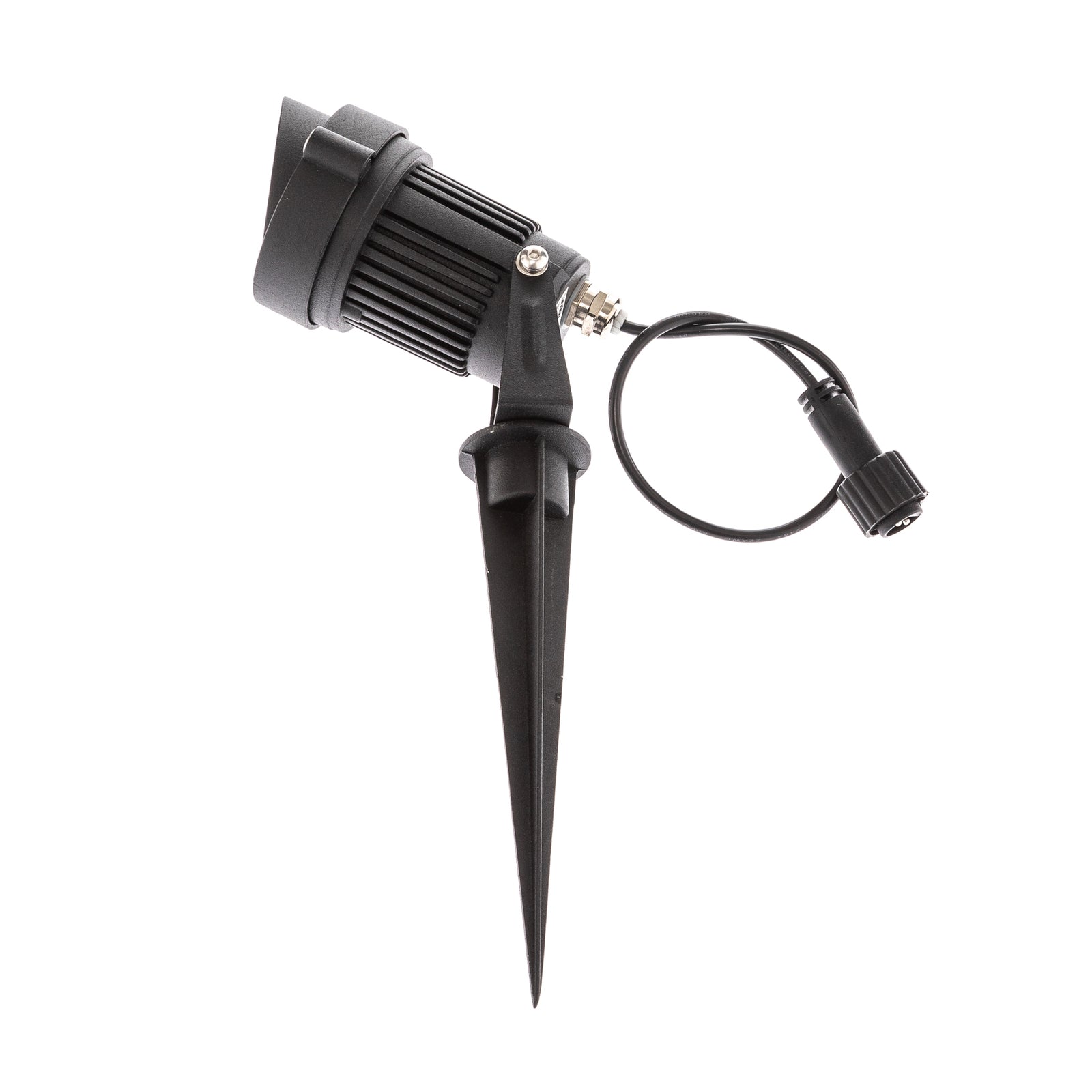 LED solcelle jordspydlampe Malida 3-sett svart aluminium montert i hage