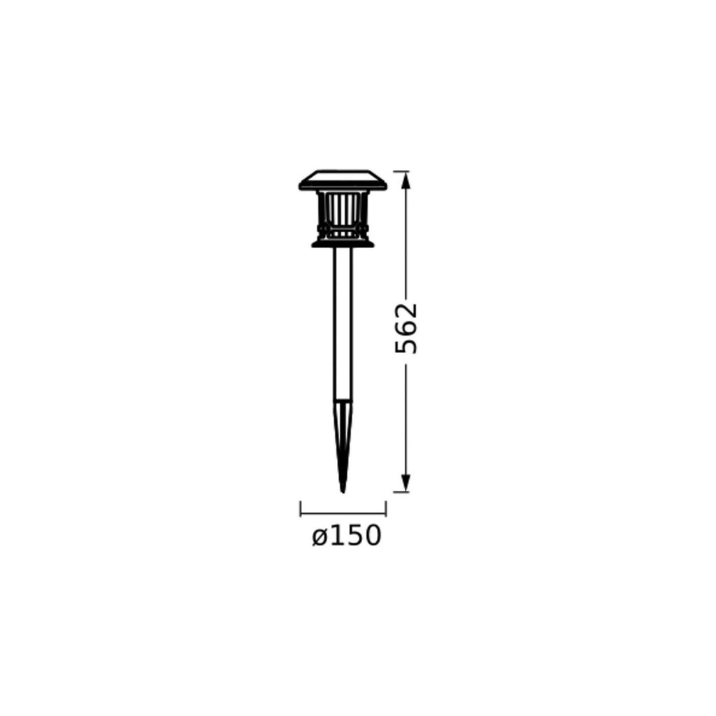 Detalj av LED solcelle jordspydlampe svart RGB CCT Ø15 cm IP44 OSRAM SMART+