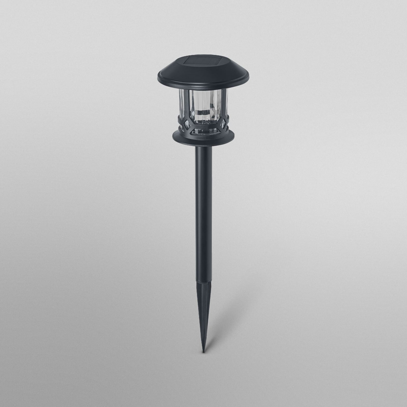 Nærbilde av LED solcelle jordspydlampe svart RGB CCT Ø15 cm IP44 OSRAM SMART+ glass