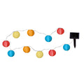 LED solcelle-lyslenke med 10 fargerike lampiongs IP44 STAR TRADING forfra