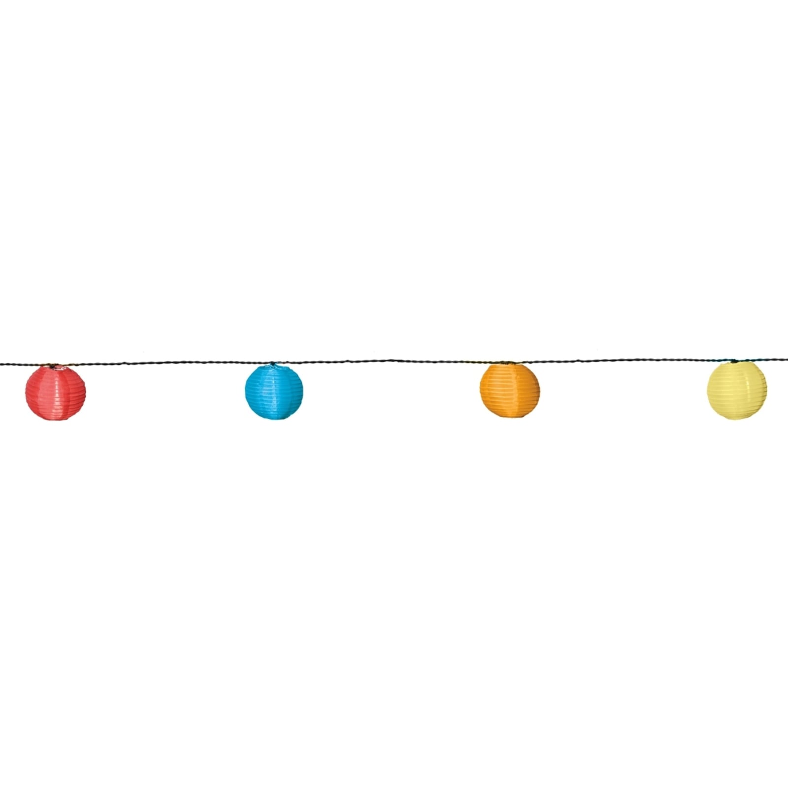 LED solcelle-lyslenke med 10 fargerike lampiongs IP44 STAR TRADING bakside med solarpanel