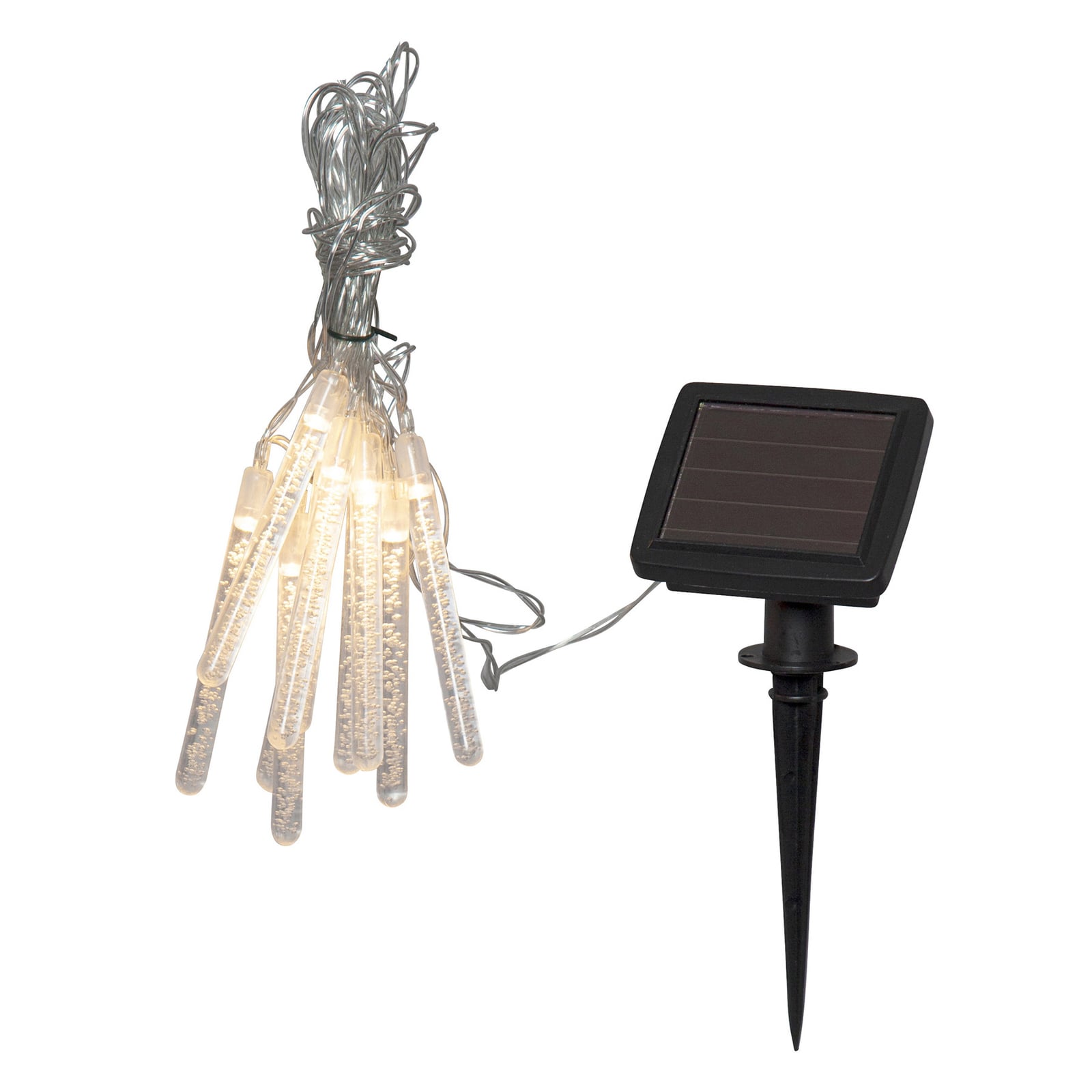 Montert LED solcelle-lyslenke Bubbly 10 lys varmhvit IP44 ute
