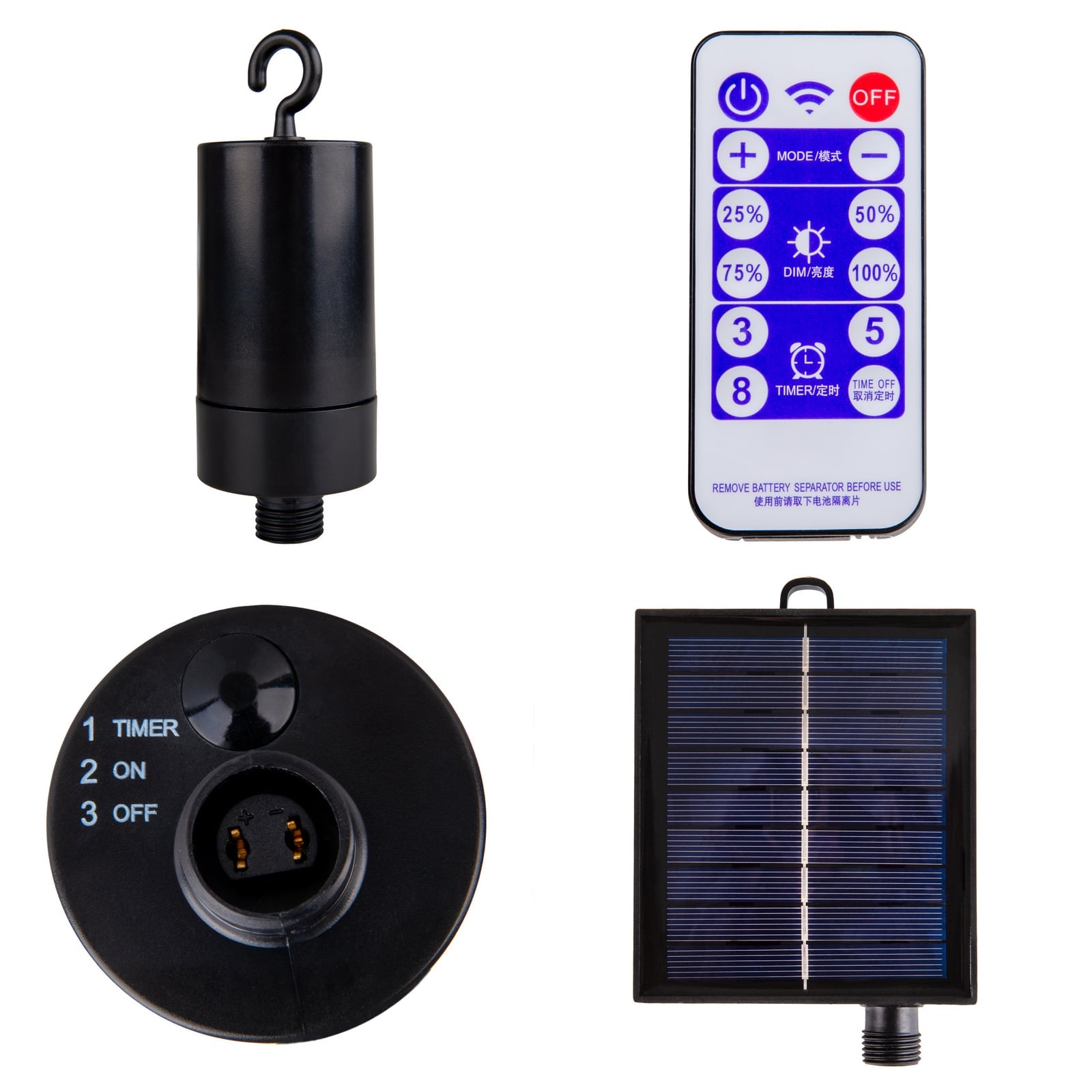 LED solcelle-lyslenke CADENA 10 lys dimbar 10 m IP44 - Näve