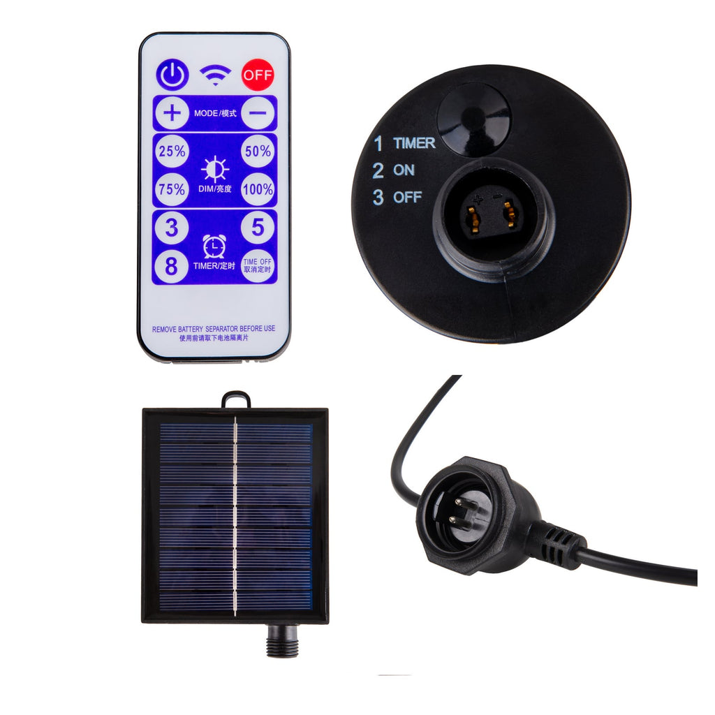 LED solcelle-lyslenke CADENA RGB 10 lys 10 m IP44 batteri