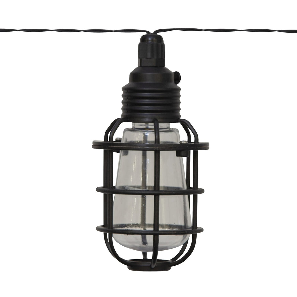 LED solcelle-lyslenke Cage 8 lys IP44 210 cm lys i mørket