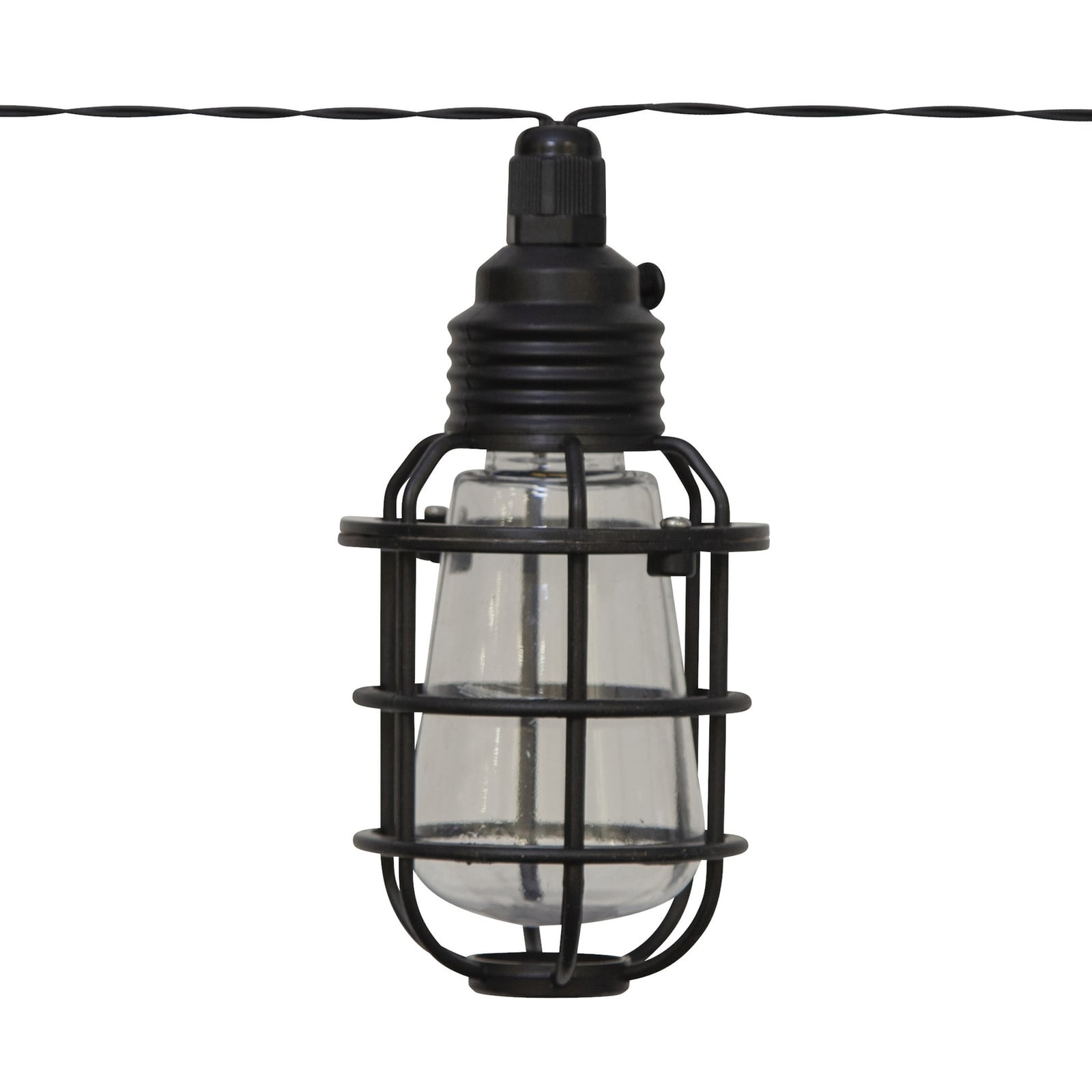 LED solcelle-lyslenke Cage 8 lys IP44 210 cm lys i mørket