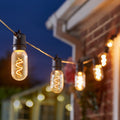 LED solcelle-lyslenke Vintage 365 8 lys glass forfra