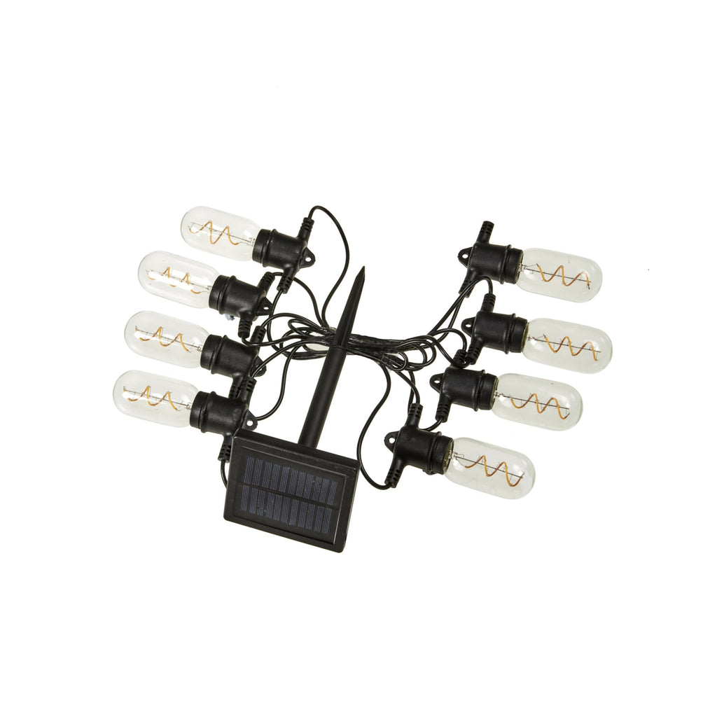 Bakside av LED solcelle-lyslenke Vintage 365 8 lys glass