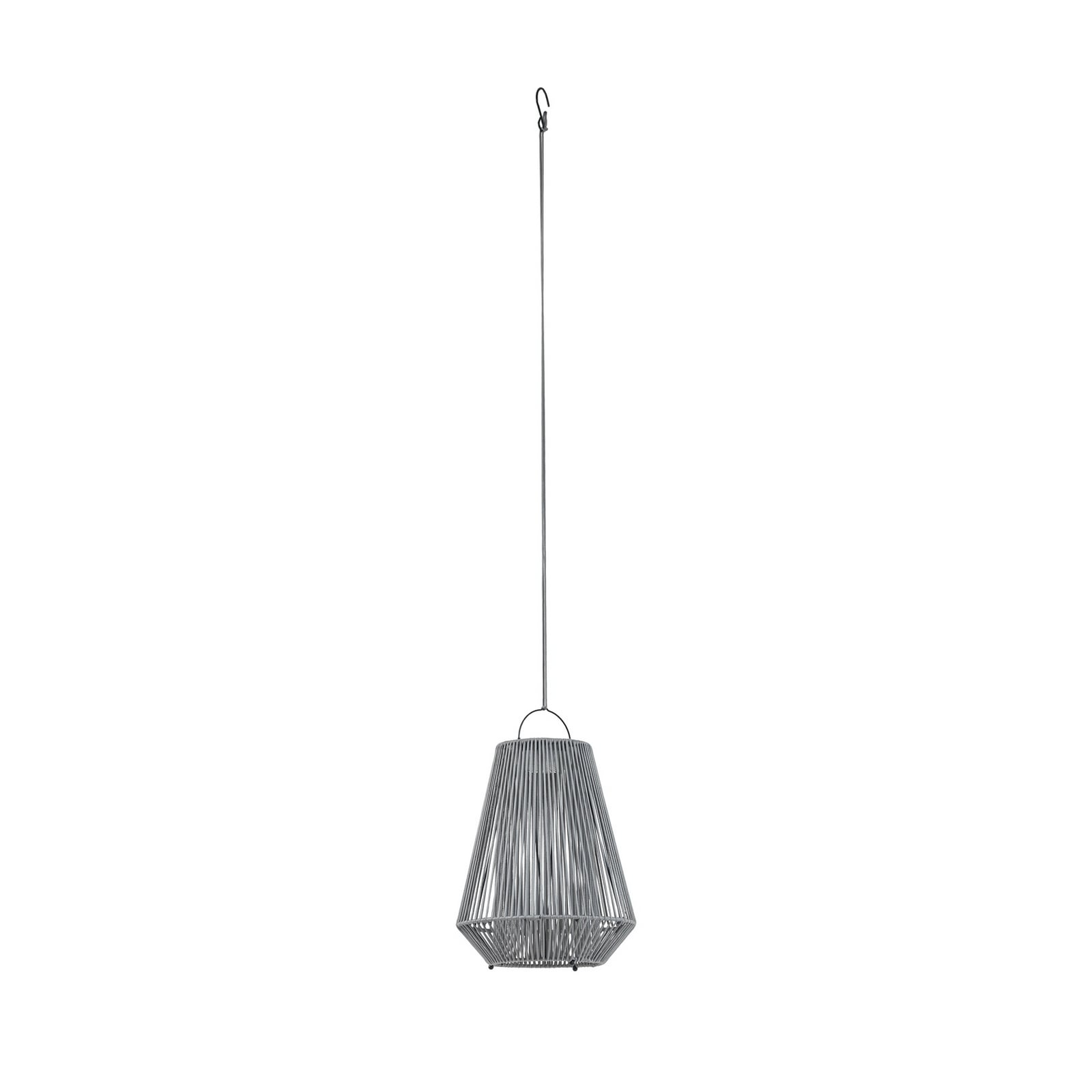 LED solcelle pendellampe Austas grå Ø32 cm dimbar IP54 nærbilde av bryter
