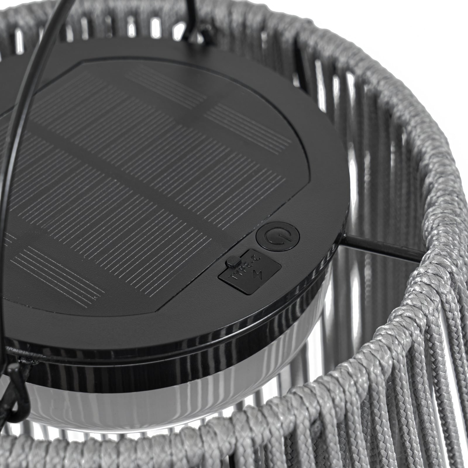 LED solcelle pendellampe Austas grå Ø32 cm dimbar IP54 lys i mørket