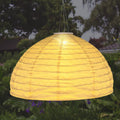 LED solcelle-pendellampe hvit lin Ø40 cm IP44 foran
