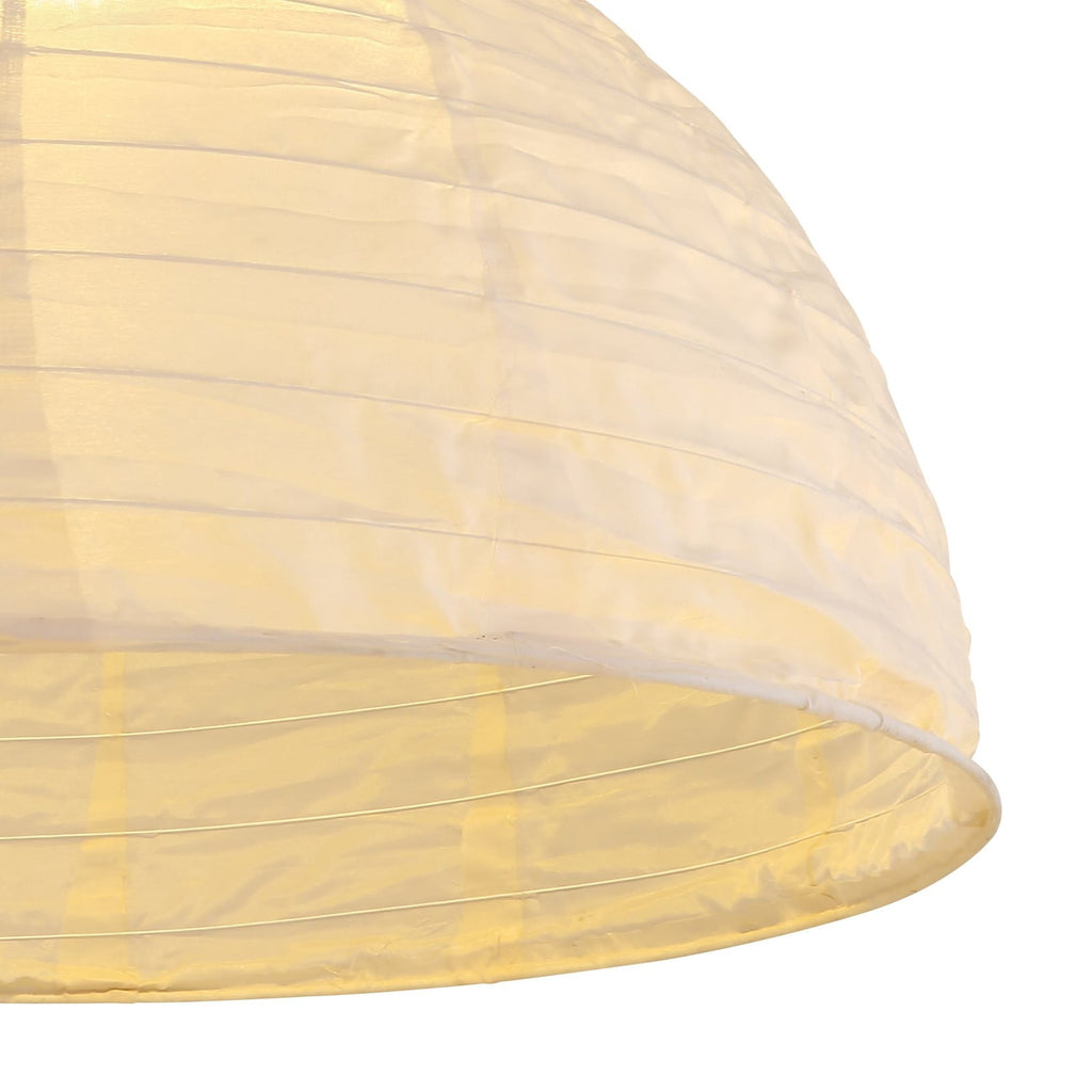 Montert LED solcelle-pendellampe hvit lin Ø40 cm IP44 i uteområde