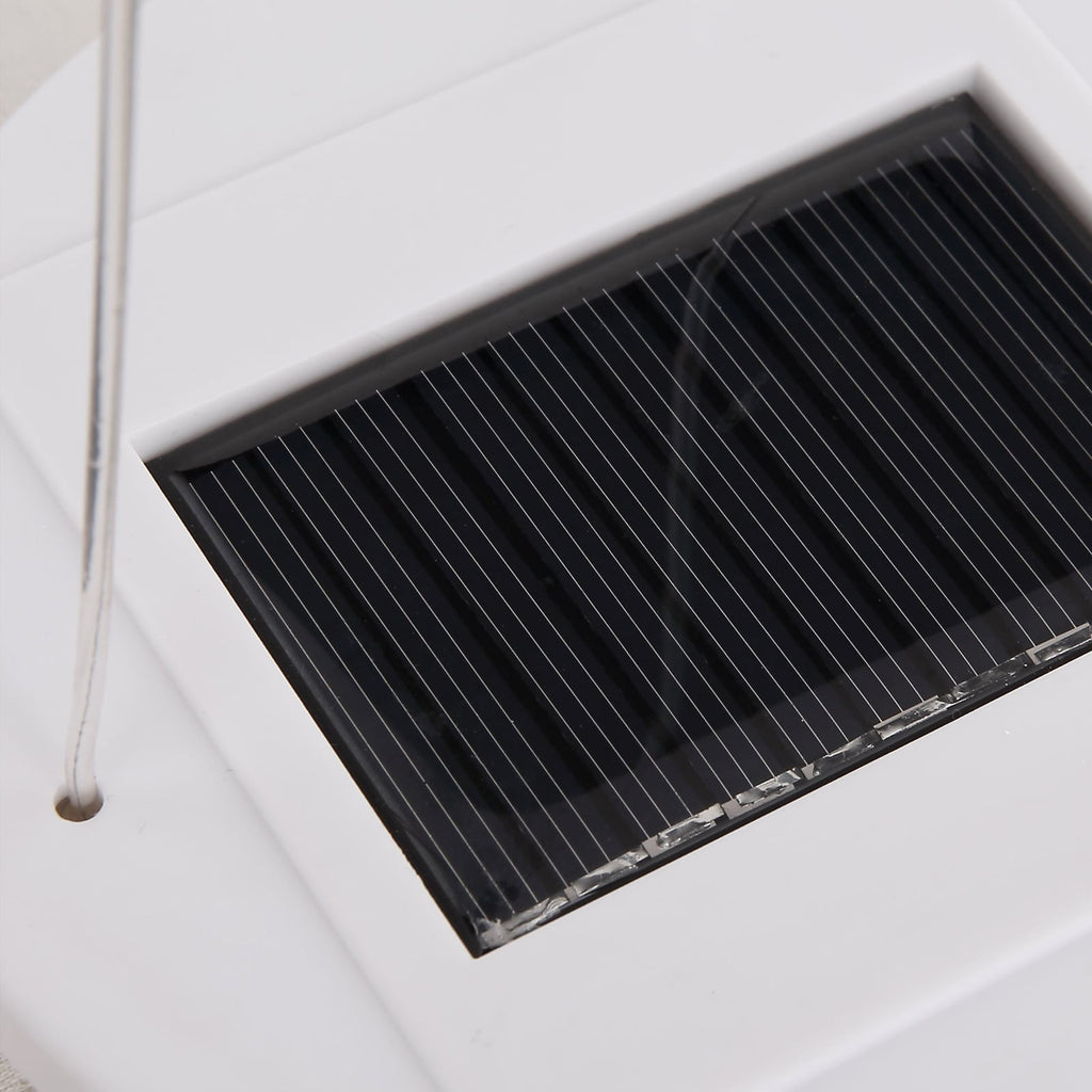 Nærbilde av LED solcelle-pendellampe hvit lin Ø40 cm IP44 skjerm