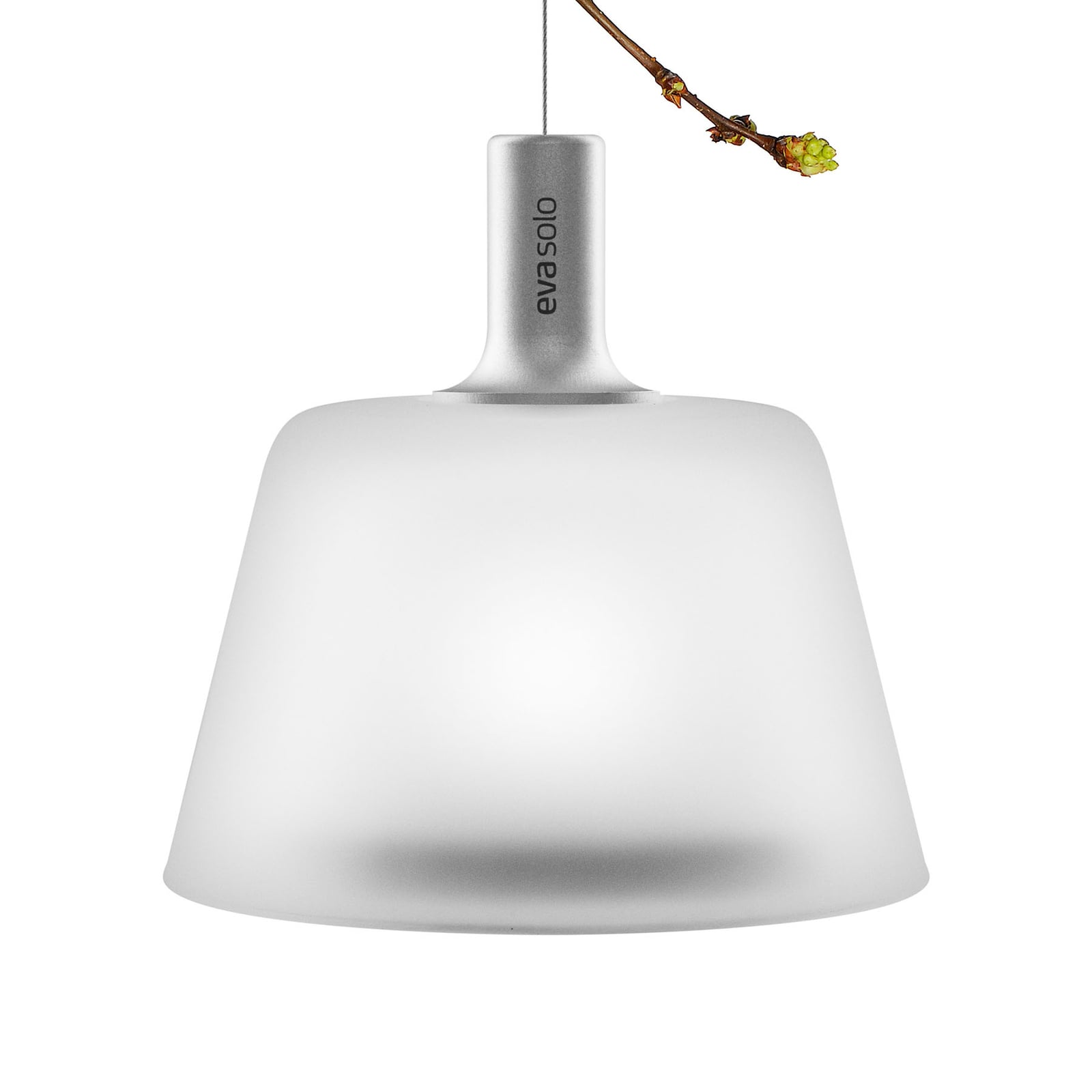 LED solcelle-pendellampe SunLight frostet glass Ø13 cm forfra