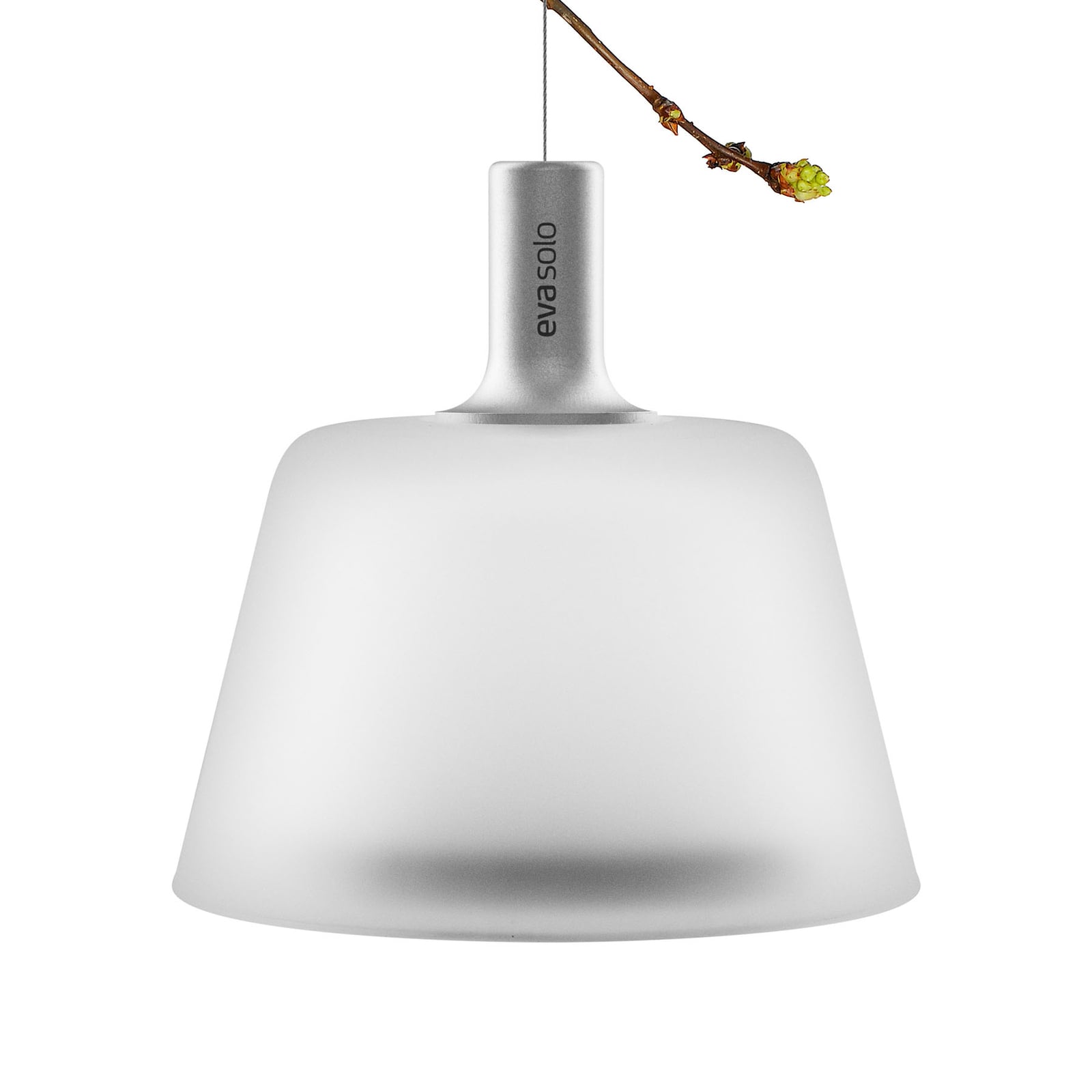 LED solcelle-pendellampe SunLight frostet glass Ø13 cm bakside