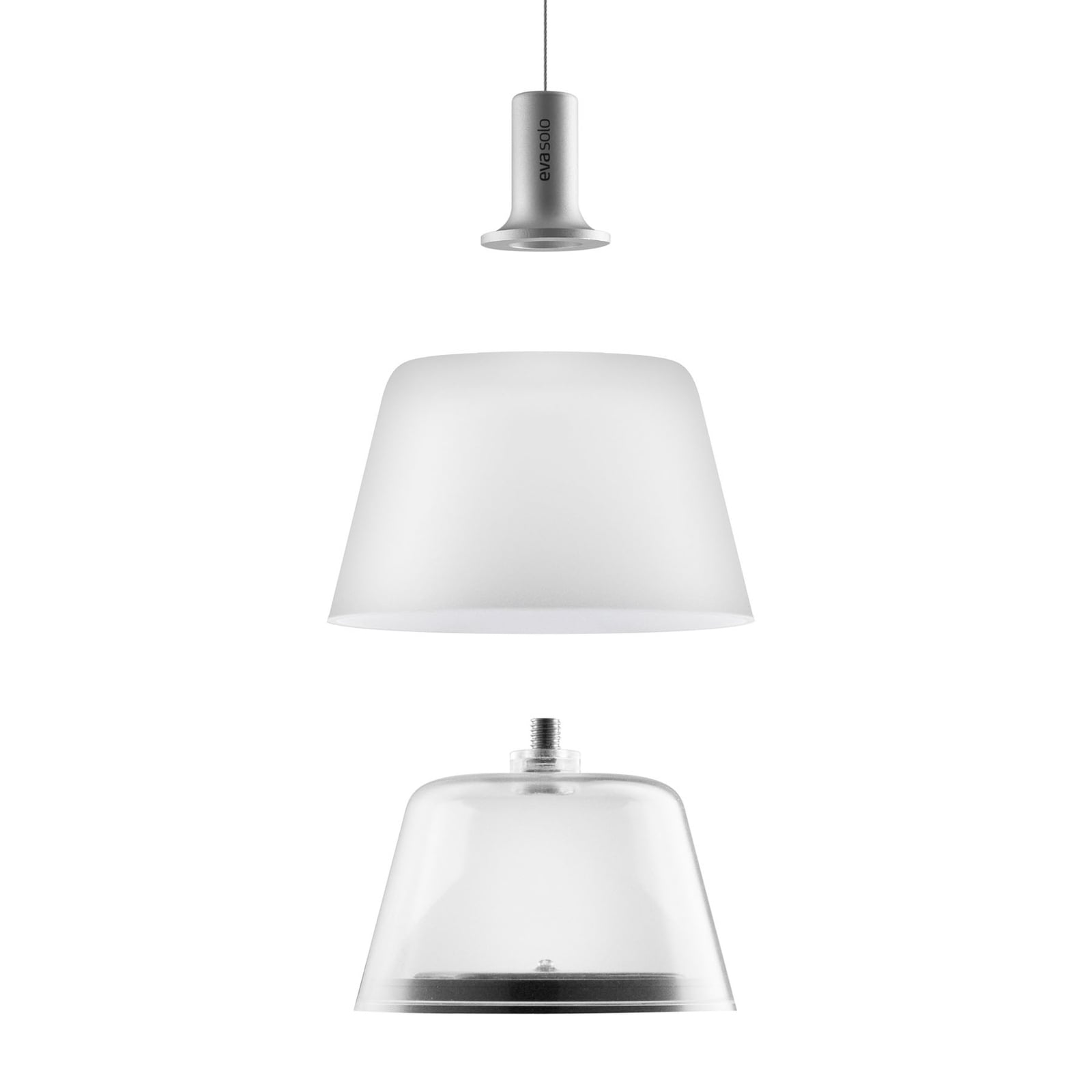 LED solcelle-pendellampe SunLight frostet glass Ø13 cm med aluminium