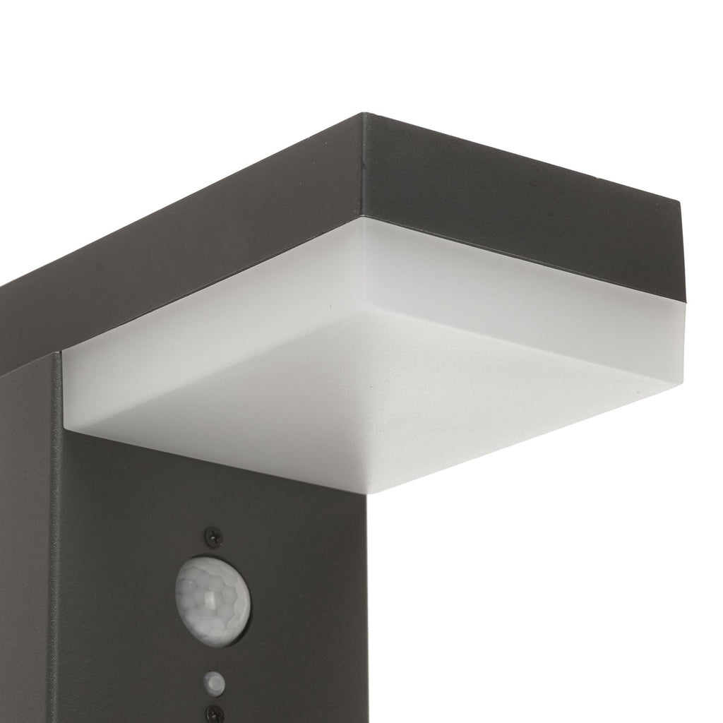 LED solcelle pullertlys Chioma med bevegelsessensor antrasitt IP44 solcellepanel