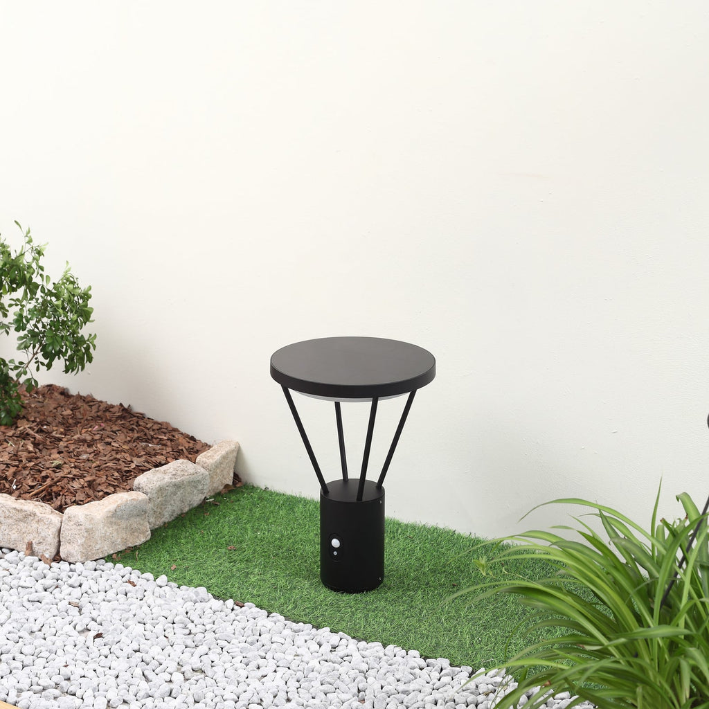 LED solcelle pullertlys Elario med bevegelsessensor svart bakside