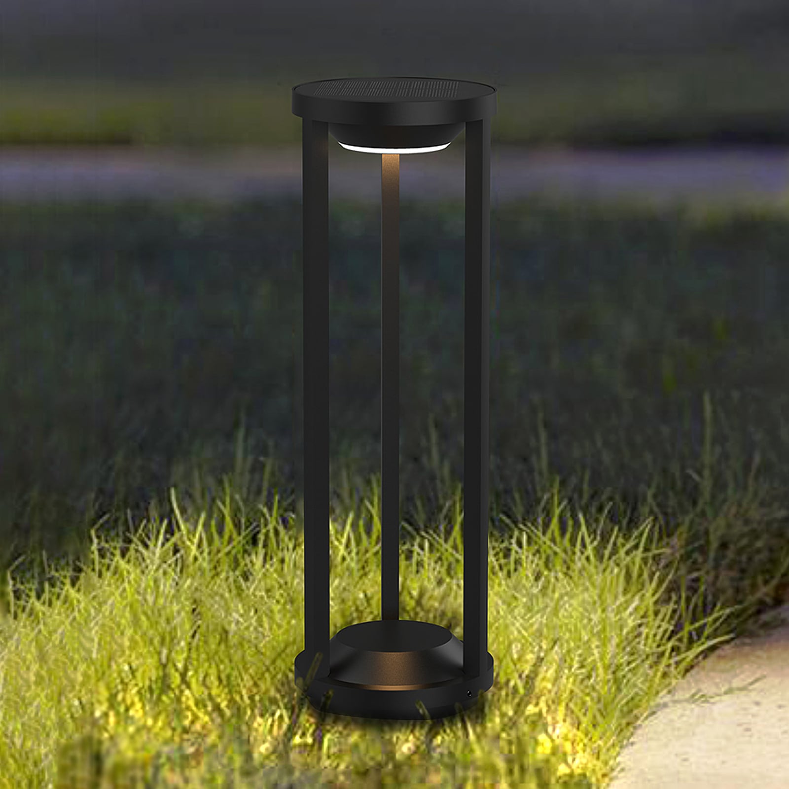 LED solcelle-pullertlys Pilastro med bevegelsessensor forfra
