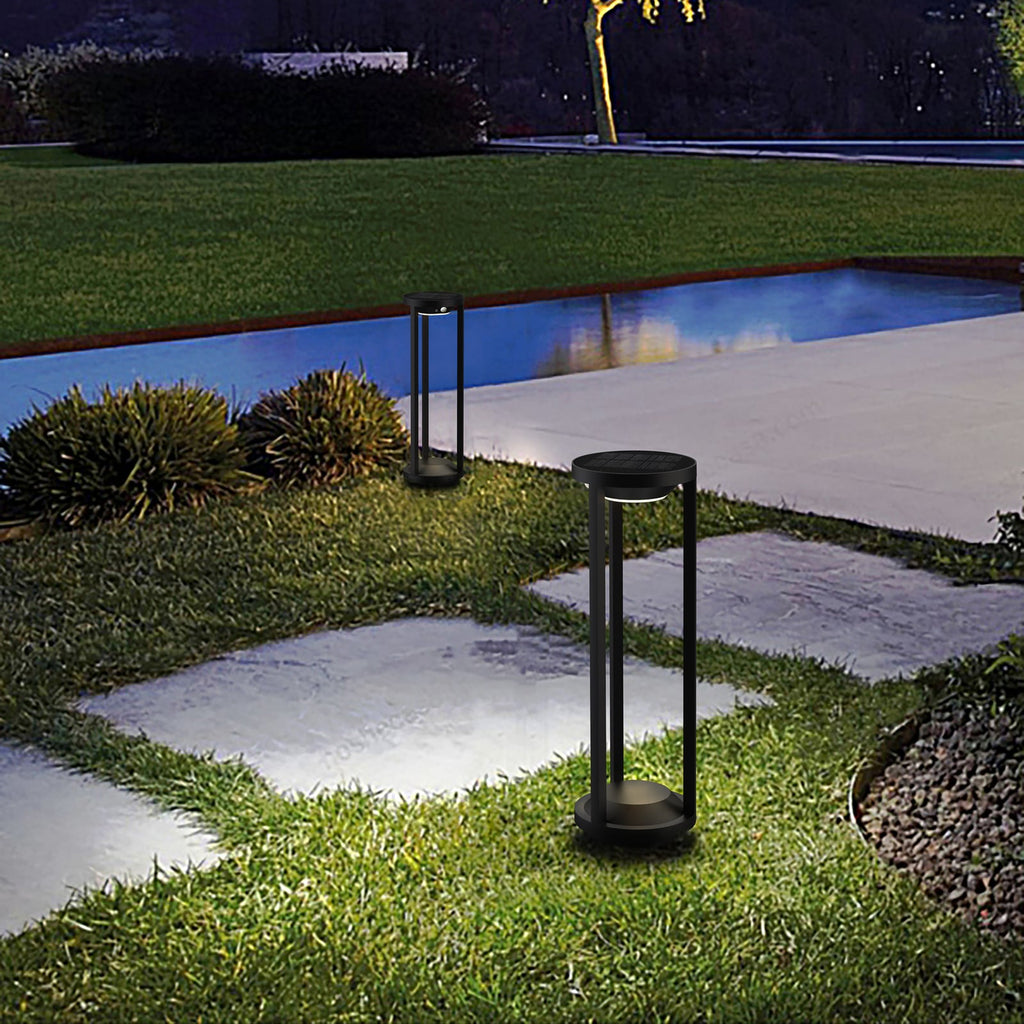 LED solcelle-pullertlys Pilastro med bevegelsessensor detalj
