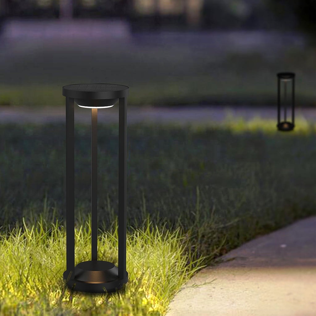 LED solcelle-pullertlys Pilastro med bevegelsessensor monteringsdetalj
