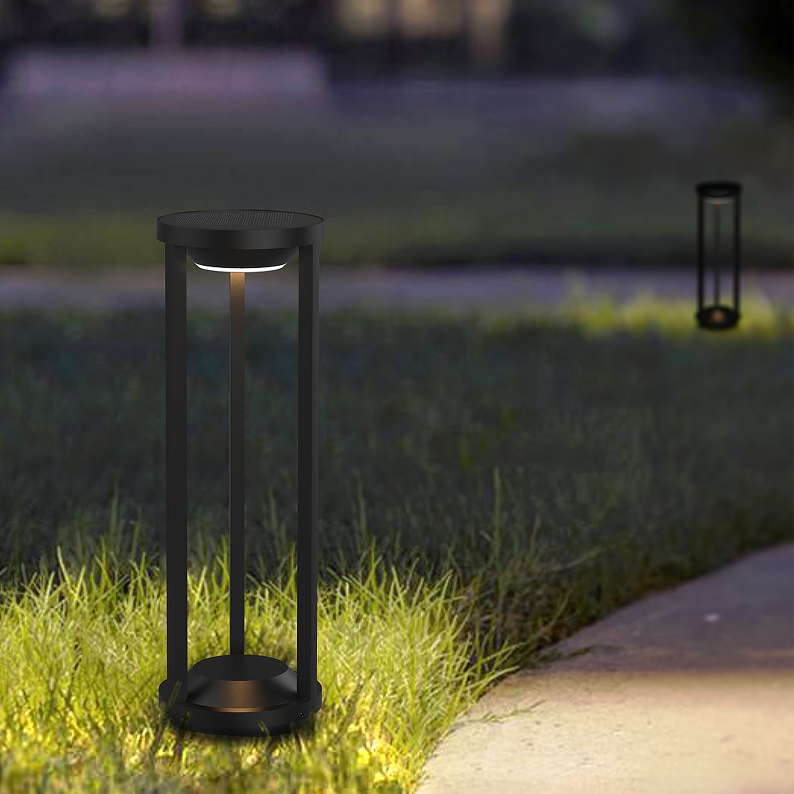 LED solcelle-pullertlys Pilastro med bevegelsessensor monteringsdetalj