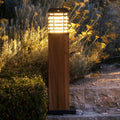 LED solcelle pullertlys Tekura dimbar teak grå IP55 front