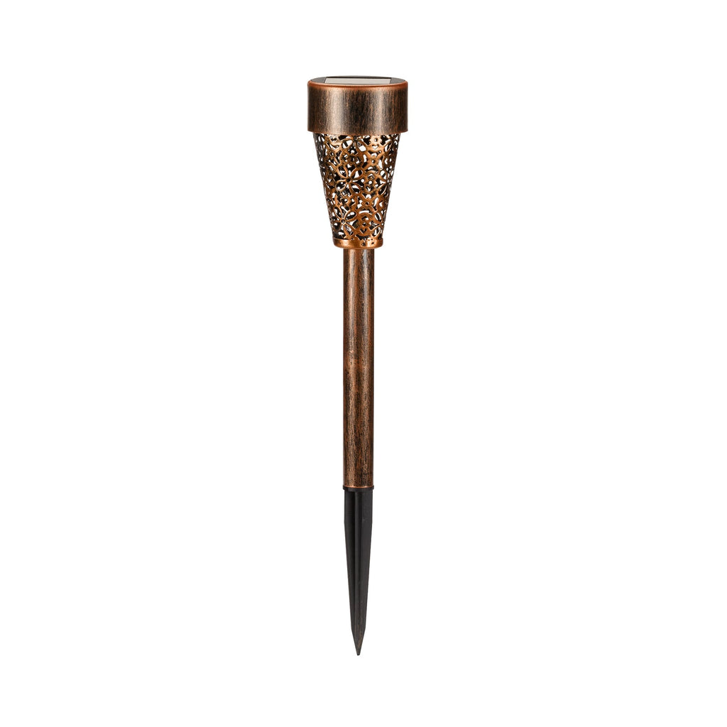 LED solcelle spydlampe Damasque 4-pk bronse front