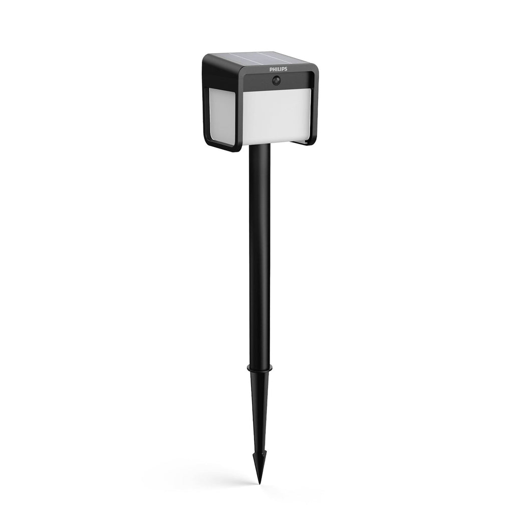 LED solcelle spydlampe Ezra med bevegelsessensor svart IP44 forfra