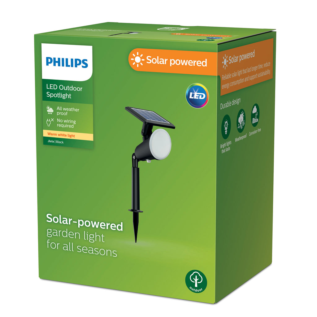 LED solcelle-spydlampe Jivix svart IP44 2700K detalj