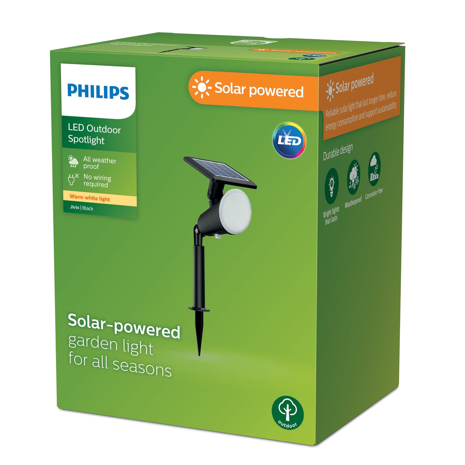 LED solcelle-spydlampe Jivix svart IP44 2700K detalj