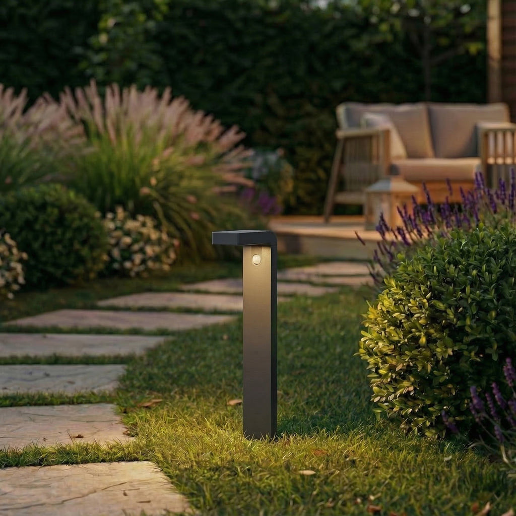 LED solcelle sti-lampe Aurino svart 75 cm bakside