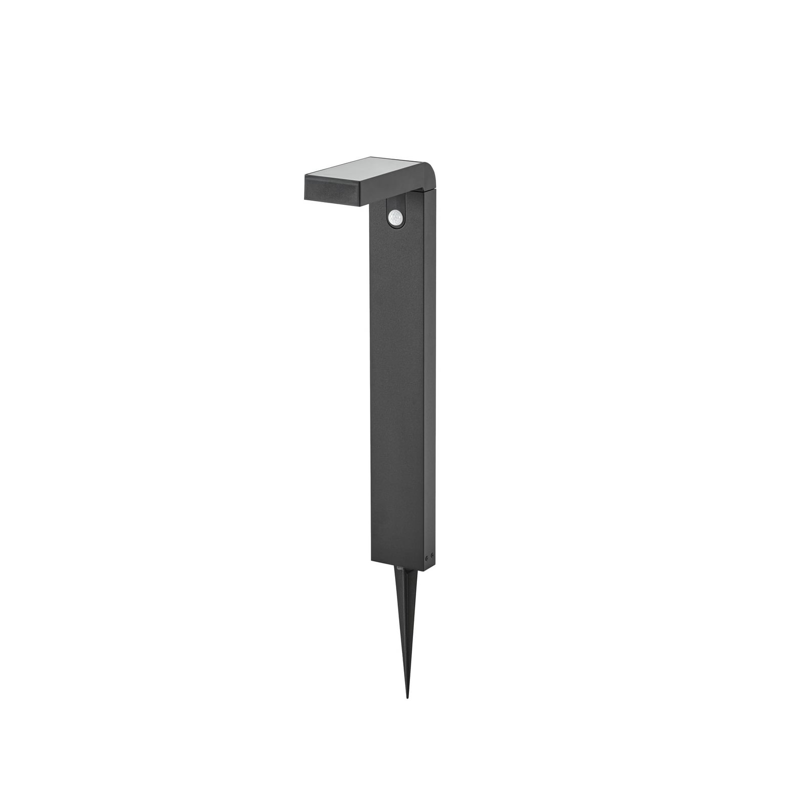 LED solcelle sti-lampe Aurino svart 75 cm nærbilde av lampehode