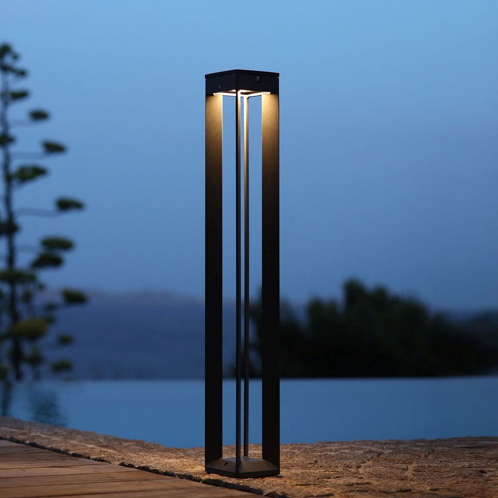 LED solcelle sti-lampe Borne forfra grå 90 cm