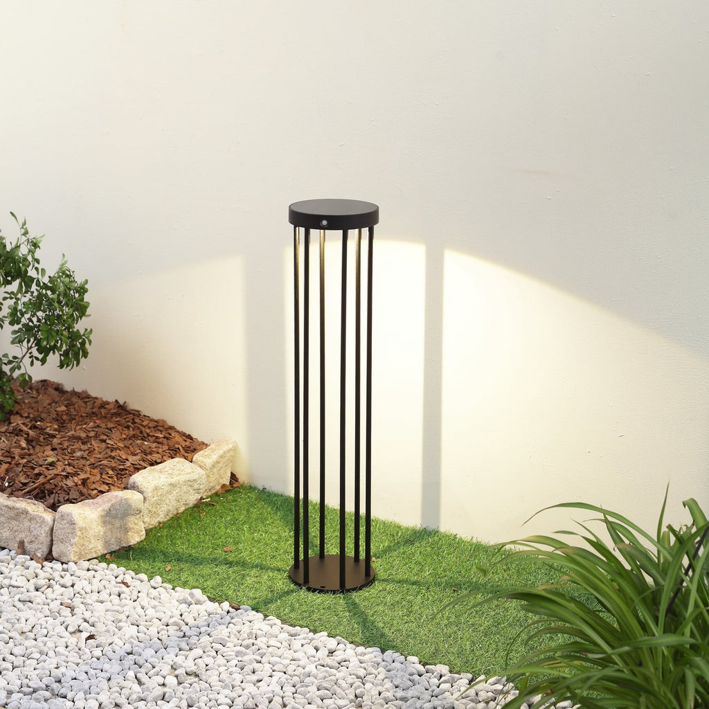 LED solcelle sti-lampe Evelis med bevegelsessensor svart IP54 forfra