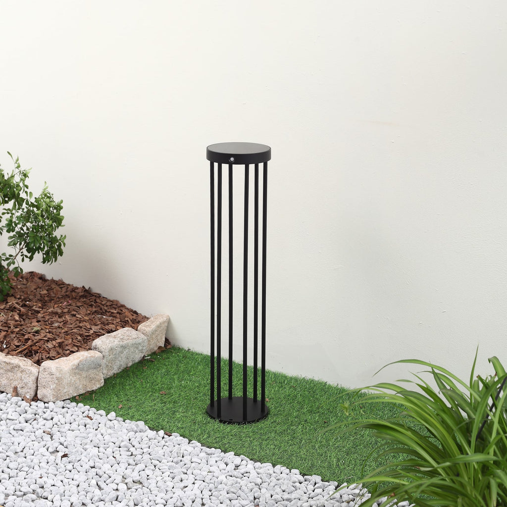 LED solcelle sti-lampe Evelis med bevegelsessensor svart IP54 bakside