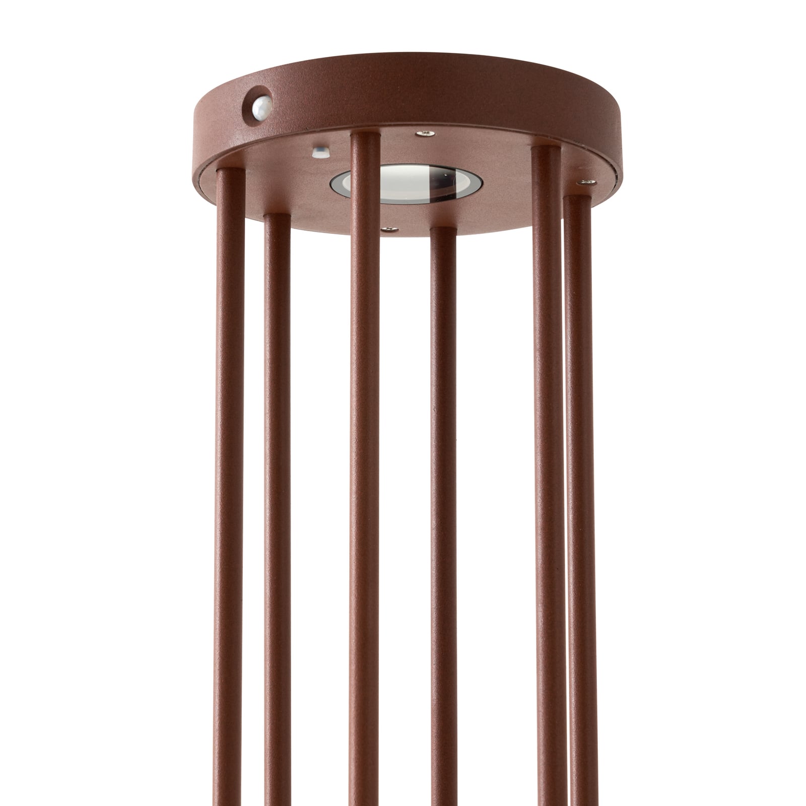 LED solcelle sti-lampe Evelis detalj av lampehode og sensor