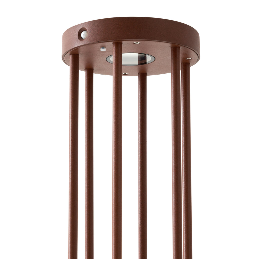 LED solcelle sti-lampe Evelis detalj av lampehode og sensor