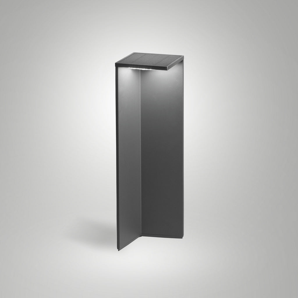 LED solcelle sti-lampe Fold mørkegrå med bevegelsessensor IP54 detalj
