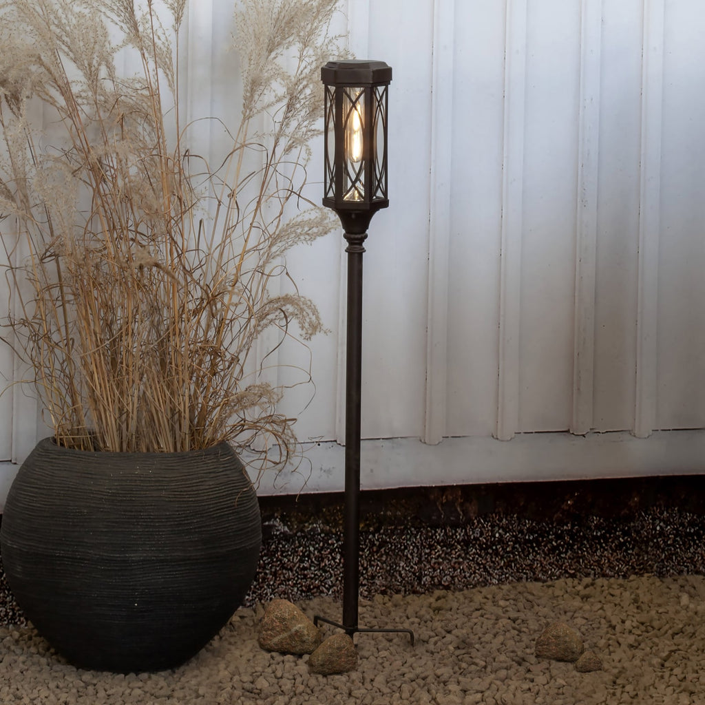 LED solcelle-sti-lampe Folke aluminium 3 høyder IP44 forfra