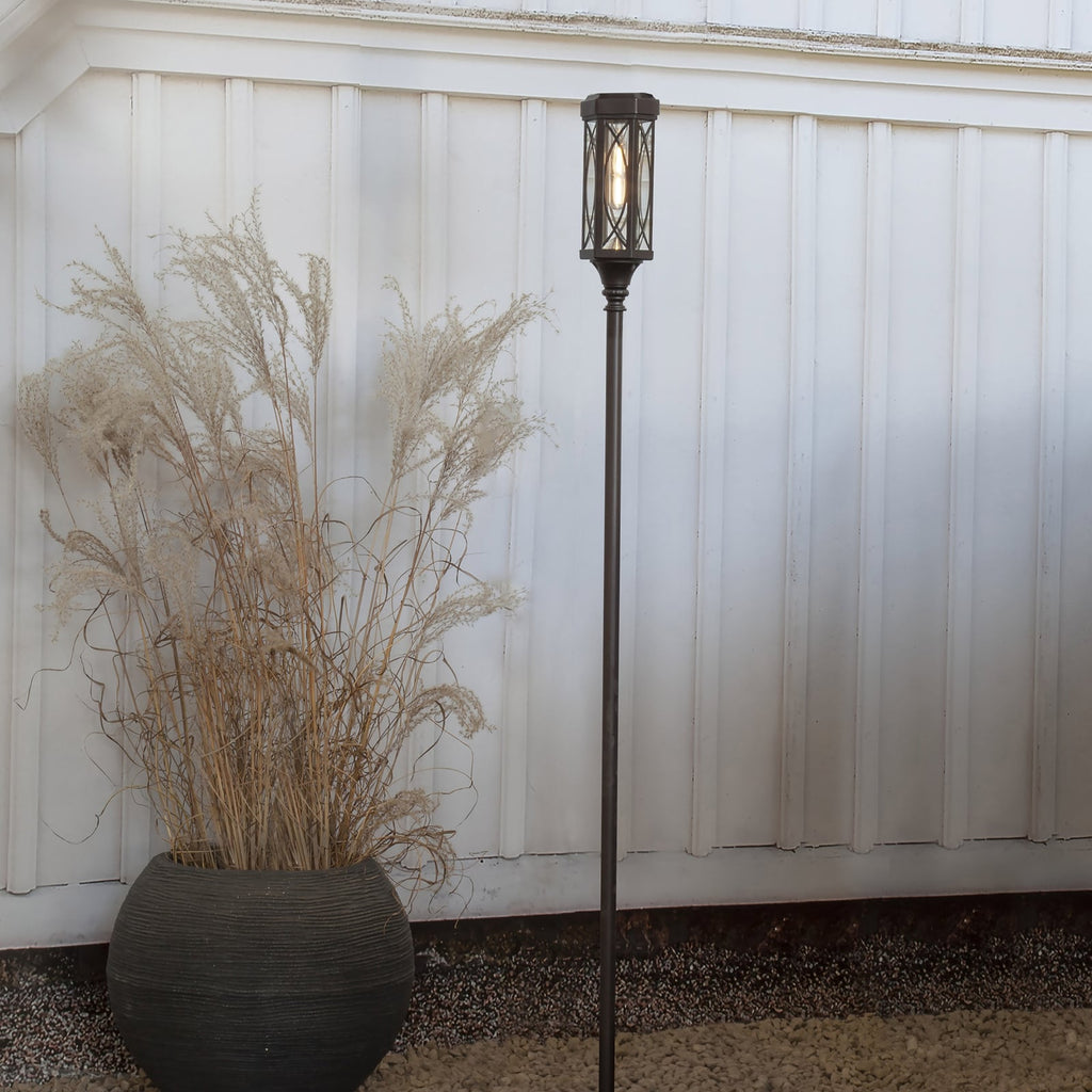 LED solcelle-sti-lampe Folke aluminium 3 høyder IP44 bakside