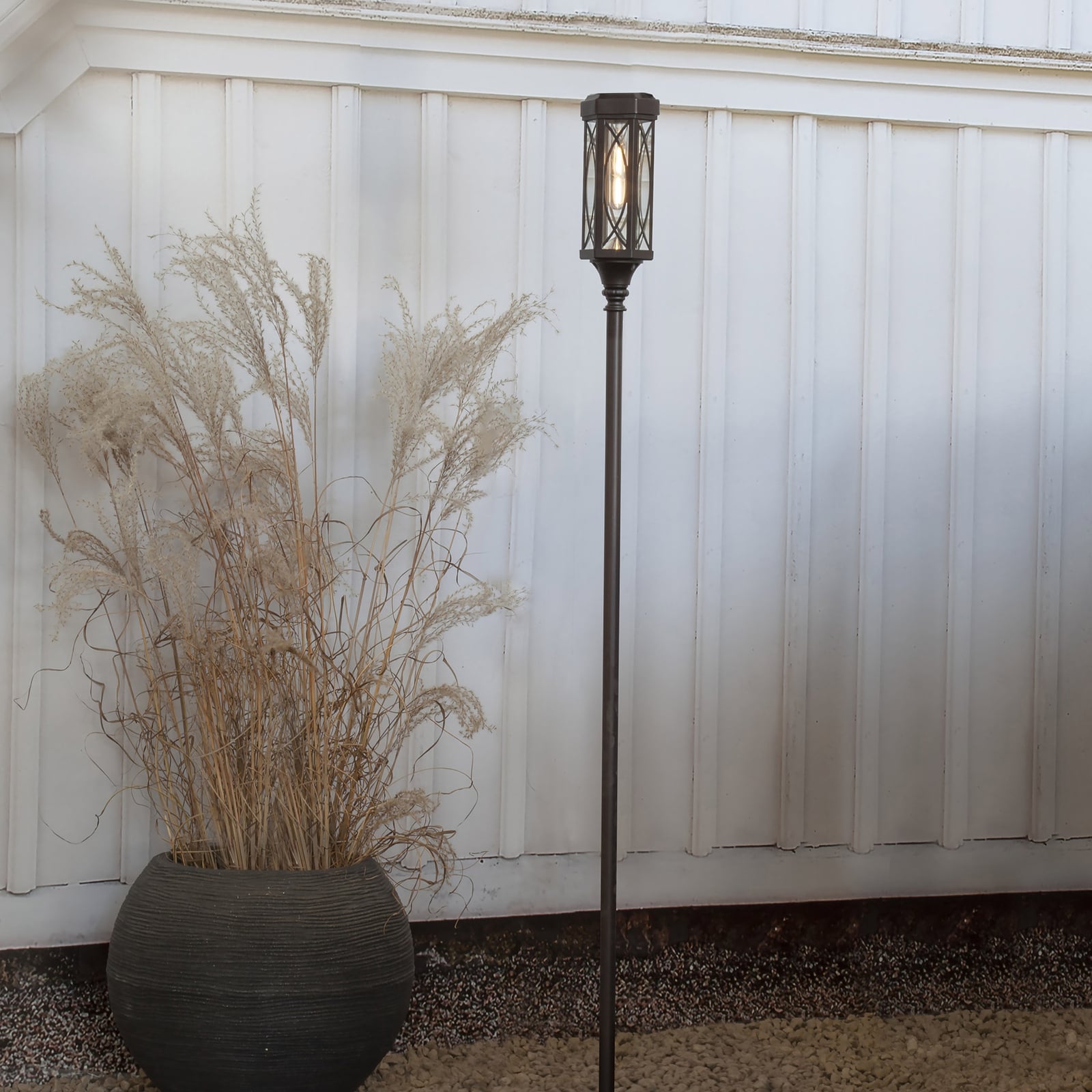 LED solcelle-sti-lampe Folke aluminium 3 høyder IP44 bakside