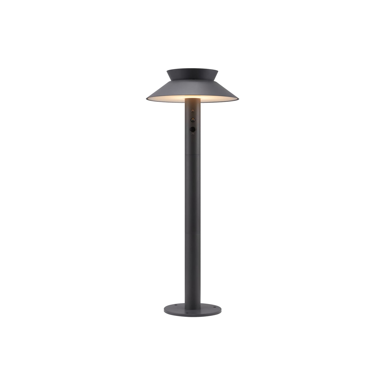 LED solcelle sti-lampe Justina med bevegelsessensor antrasitt forfra