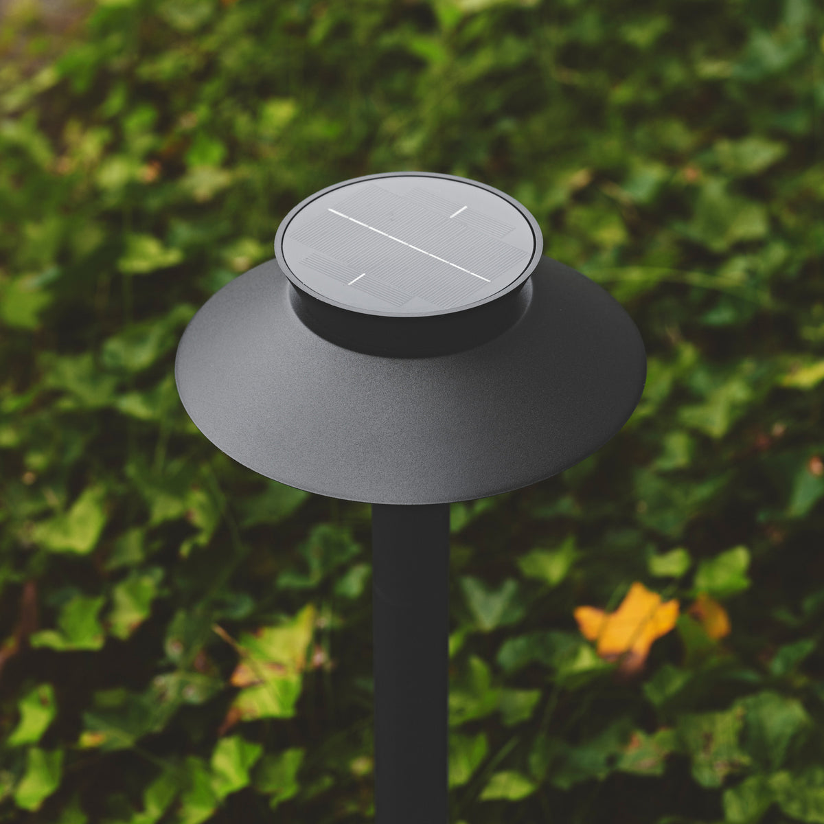 Detaljbilde av LED solcelle sti-lampe Justina med bevegelsessensor svart IP44