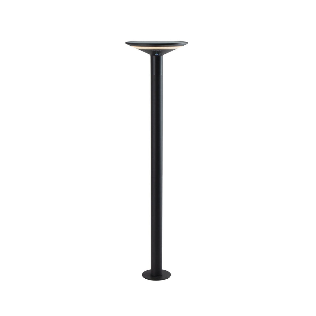 LED solcelle sti-lampe Keope antrasitt aluminium IP65 bakside