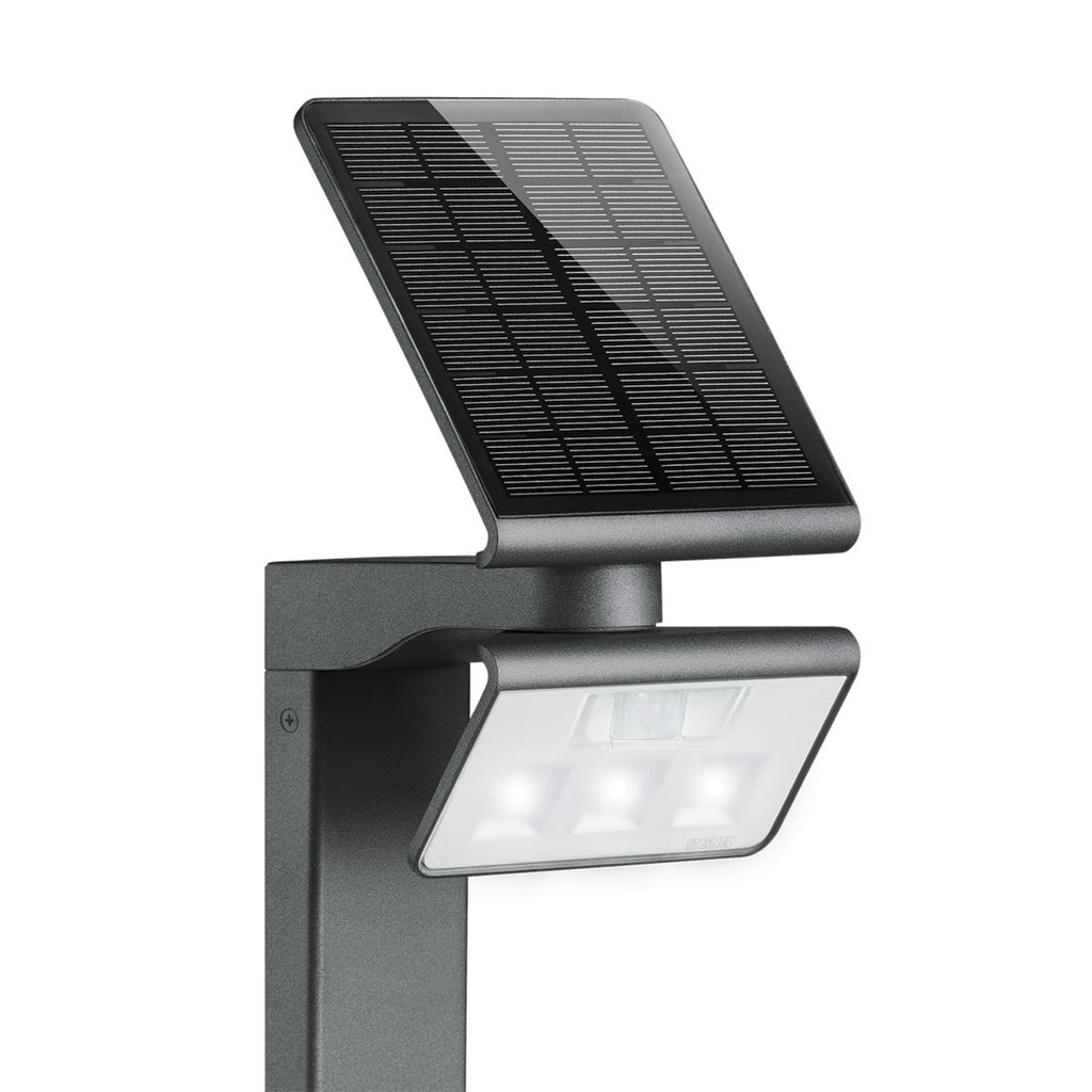LED solcelle sti-lampe med bevegelsessensor antrasitt IP44 bakside
