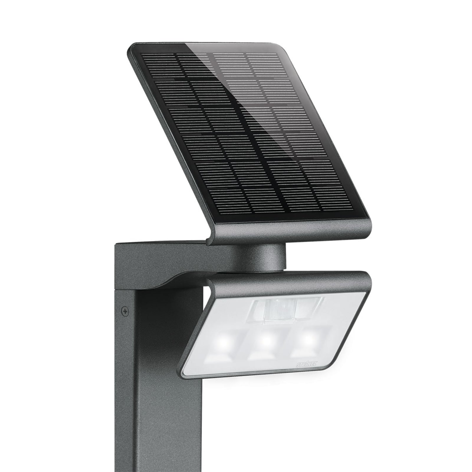LED solcelle sti-lampe med bevegelsessensor antrasitt IP44 bakside