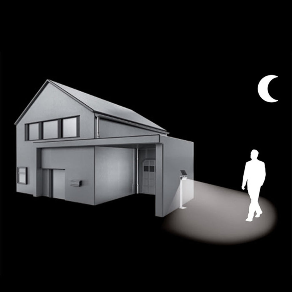 LED solcelle sti-lampe med bevegelsessensor antrasitt IP44 lysutslipp